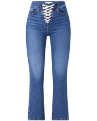 Maje Paper High Waist Flared Fit Jeans Met Rijgdetail - Blauw