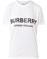 Burberry Shotover T-shirt Met Logoprint - Wit