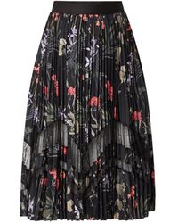 Ted Baker Bella Minirok Met Bloemendessin En Volant - Zwart