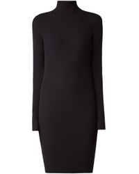 Wolford Ribgebreide Jersey Jurk Met Col - Zwart