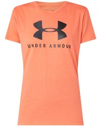Under Armour T-shirt Met Logoprint En Heatgear - Oranje