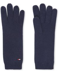 Tommy Hilfiger Flag Knit Handschoenen In Wolblend - Blauw