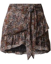 Ted Baker Bella Minirok Met Bloemendessin En Volant - Zwart
