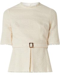 L.K.Bennett L-k-bennett Bernice Top Van Tweed Met Peplum En Ceintuur - Meerkleurig