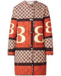 Burberry Bardsey Longline Quilted Mantel Met Print - Rood