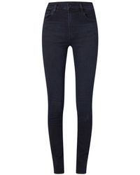 J Brand Carolina High Waist Skinny Fit Jeans Met Stretch - Blauw