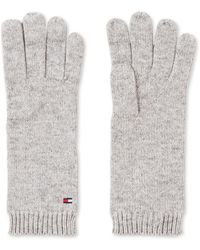 Tommy Hilfiger Flag Knit Handschoenen In Wolblend - Grijs