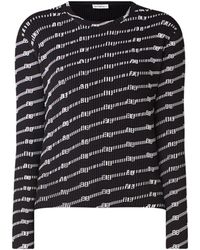 Balenciaga Pullover Met All Over Logoprint - Zwart