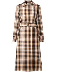 Inwear Jojoiw Longline Trenchcoat Met Ruitpatroon En Strikceintuur - Meerkleurig