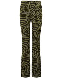Colourful Rebel Flared Fit legging Met Zebraprint - Groen