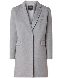 Maje Venus Mantel In Wolblend Met Ceintuur - Grijs