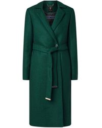 Ted Baker Chelsyy Mantel Van Wol Met Strikceintuur - Groen