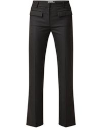 Baum und Pferdgarten Niju Mid Waist Flared Fit Pantalon Met Klepzakken - Zwart