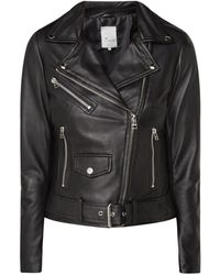 Goosecraft San Francisco Bikerjack Van Schapenleer Met Ritszakken - Zwart
