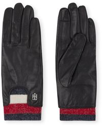 Tommy Hilfiger Corporate Handschoenen Van Geitenleer - Zwart