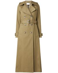 IVY & OAK Double Breasted Trenchcoat Met Strikceintuur - Groen