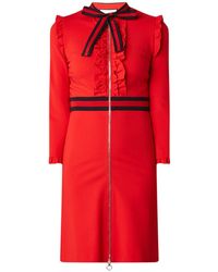 Gucci Jurk Met Strikkraag En Ruches - Rood