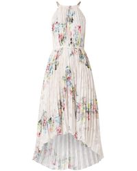 Ted Baker Threlin Maxi Halterjurk Van Plissé Met Bloemenprint - Meerkleurig