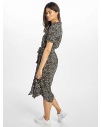 Pieces Frauen Kleid pcCecilie Short Sleeve Long - Schwarz