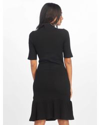 NA-KD Frauen Kleid Rib Frill - Schwarz