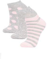 Defacto 3-er Pack Kurze Socken - Mehrfarbig
