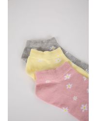 Defacto 3-er Pack Kurze Socken - Pink