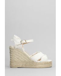 Castañer - Bromelia-8ed-032 Wedges In White Canvas - Lyst