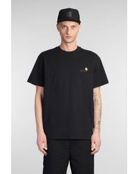 Carhartt - T-Shirt S-S American Script in Cotone Nero - Lyst