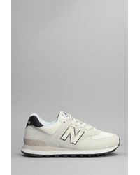 New Balance 574 Sneakers In Rose-pink Suede And Fabric in White | Lyst