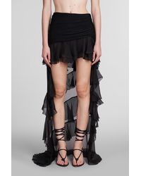 Blumarine - Skirt In Black Silk - Lyst