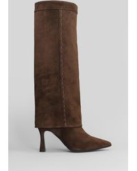 Evaluna - High Heels Boots In Brown Suede - Lyst