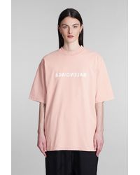 Balenciaga - T-Shirt in Cotone Rosa - Lyst