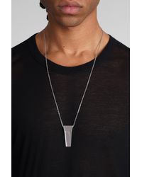 Rick Owens Silver Pentagram Choker Necklace in Metallic for Rick Owens Silver Pentagram Choker Necklace in Metallic for