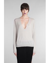 Rick Owens - Maglia Dylan sweater in Lana Grigia - Lyst