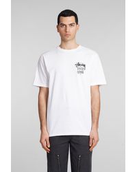 Stussy - T-Shirt in Cotone Bianco - Lyst