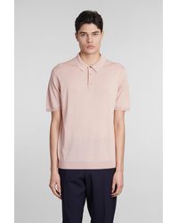 Roberto Collina - Polo In Rose-pink Cotton - Lyst