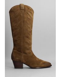 Ash Hooper Texan Ankle Boots In Brown Suede | Lyst