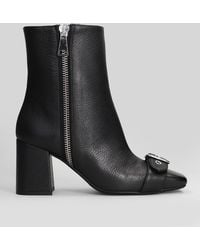 Anna F. - High Heels Ankle Boots In Black Leather - Lyst