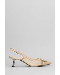 Evaluna - Pumps In Powder Leather And Fabric - Lyst