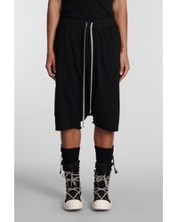 Rick Owens - Shorts Drawstring pods in Cotone Nero - Lyst