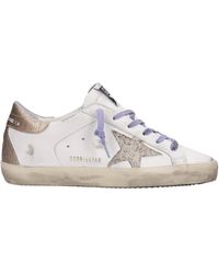 Golden Goose Superstar Sneakers In Leather - White