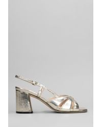 Evaluna - Sandals In Platinum Leather - Lyst