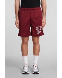 Stussy - Shorts In Bordeaux Polyester - Lyst