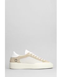 Date - Levante Dragon Sneakers In Beige Suede And Fabric - Lyst