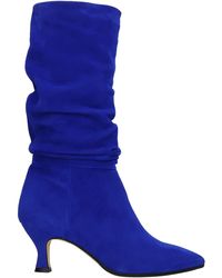 flat blue boots