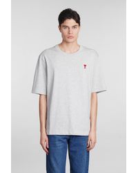 Ami Paris - T-shirt In Grey Cotton - Lyst