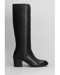 Julie Dee - High Heels Boots In Black Leather - Lyst