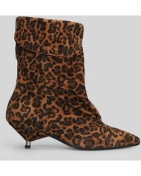 GISÉL MOIRÉ - Miriam Low Heels Ankle Boots In Animalier Suede - Lyst
