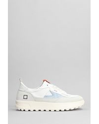 Date - Kdue Sneakers In White Leather And Fabric - Lyst