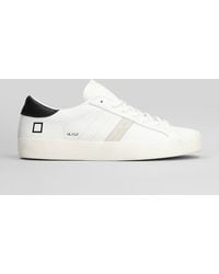 Date - Hill Low Calf Sneakers In White Leather - Lyst